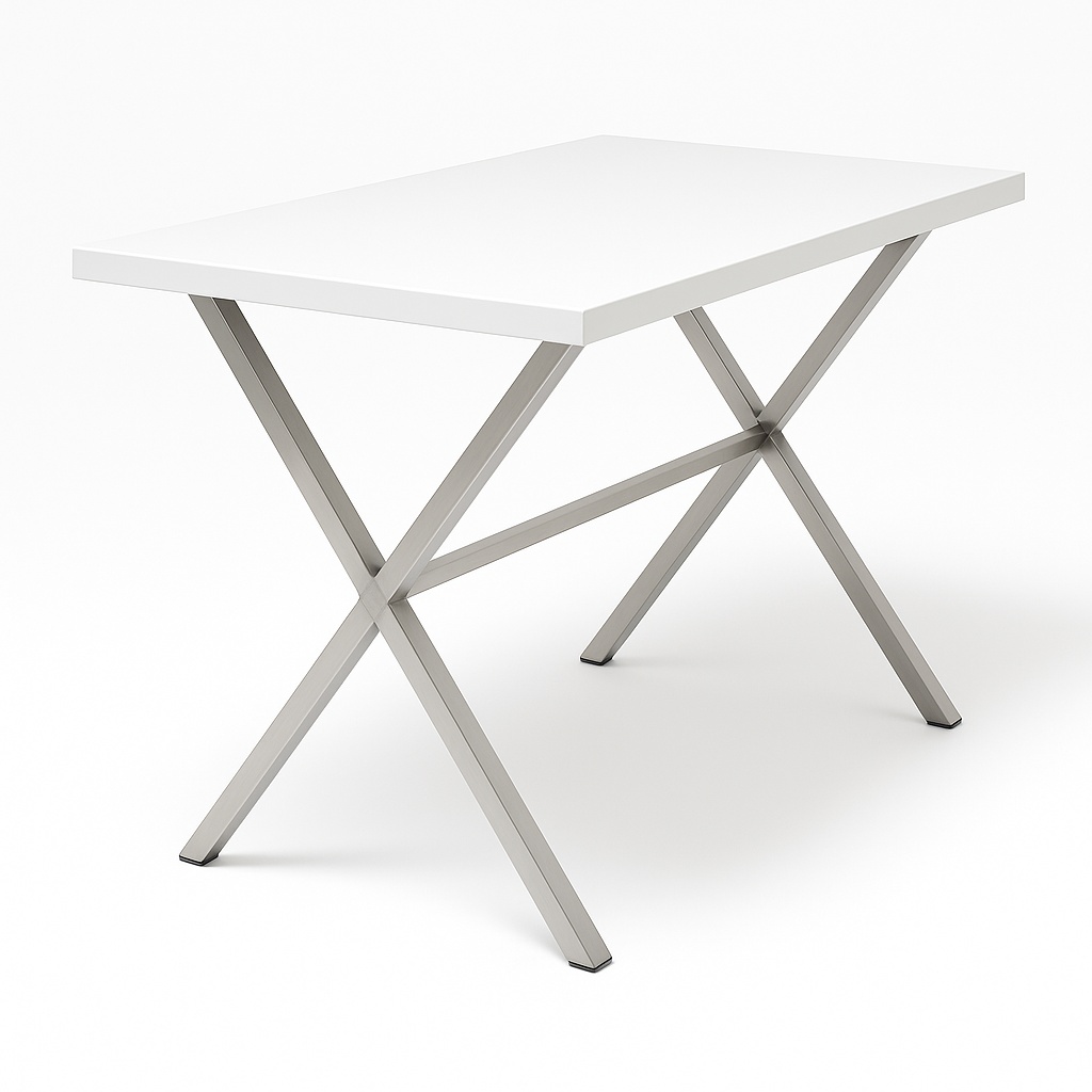 White Rectangular Canteen Table